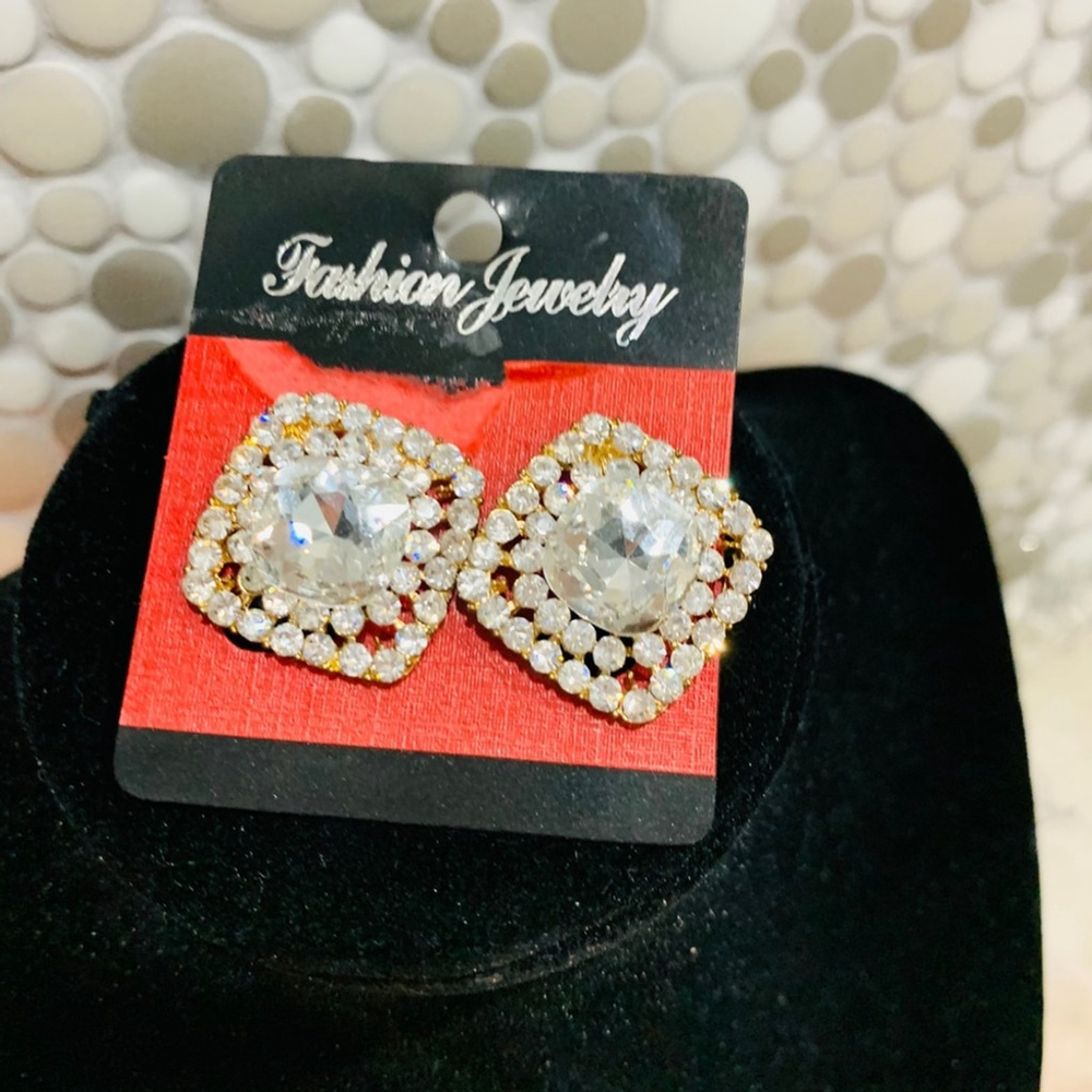 E96- Gold Plated Earrings with CZ